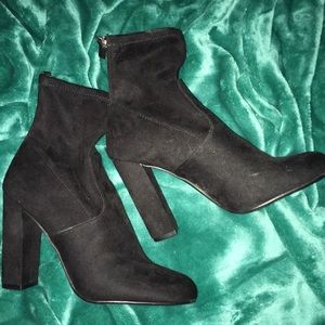black suede steve madden booties